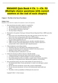 NSG6005 Quiz Bank 4 Ch. 1---Ch. 52 (Multiple choice questions with correct answers at the end of each chapter)