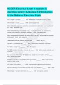 NCCER Electrical Level 1 module 2 ( electrical safety) & Module 5 Introduction to the National Electrical Code