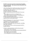 TF-CBT - the trauma narrative (trauma focused cognitive behavioural therapy - the trauma narrative) Questions With Complete Solutions