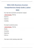 WGU C201 Business Acumen Comprehensive Study Guide | Latest 2024