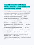 NCCER Electrical Level 2 Module 2 Motors: Theory and Application Sections 1-6 Questions and Answers