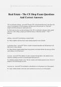 Real Estate - The CE Shop Exam Questions And Correct Answers