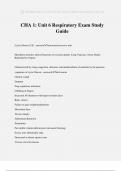 CHA 1: Unit 6 Respiratory Exam Study Guide