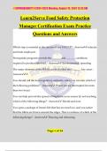 Learn2Serve Food Safety Protection Manager Certification Exam Practice Questions and Answers