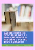 ZABBIX CERTIFIED SPECIALIST DAY 1 | 2024 QUESTIONS & ANSWERS | SOLVED 100% CORRECT!!