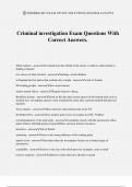 Criminal investigation Exam Questions With Correct Answers.