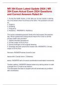 NR 304 Exam Latest Update 2024 | NR  304 Exam Actual Exam 2024 Questions  and Correct Answers Rated A+ 