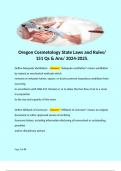 Oregon Cosmetology State Laws and Rules/ 151 Qs & Ans/ 2024-2025.