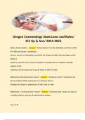 Oregon Cosmetology State Laws and Rules/ 151 Qs & Ans/ 2024-2025.