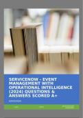 SERVICENOW - EVENT MANAGEMENT WITH OPERATIONAL INTELLIGENCE (2024) QUESTIONS & ANSWERS SCORED A+