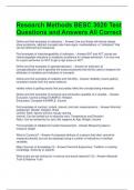 Research Methods BESC 3020 Test Questions and Answers All Correct 