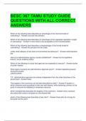 BESC 367 TAMU STUDY GUIDE QUESTIONS WITH ALL CORRECT ANSWERS