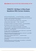 FDSCTE 1120 Beer & Wine Exam Questions With Correct Answers.