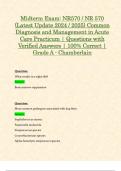 Midterm & Final Exam: NR570 / NR 570 Common Diagnosis and Management in Acute Care Practicum (Latest 2024 / 2025 Updates STUDY BUNDLE WITH COMPLETE SOLUTIONS) | 100% Correct | Grade A - Chamberlain