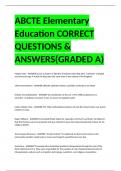 ABCTE Elementary Education CORRECT QUESTIONS & ANSWERS(GRADED A)