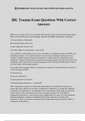 JBL Trauma Exam Questions With Correct Answers