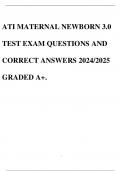 ATI MATERNAL NEWBORN 3.0 TEST EXAM QUESTIONS AND CORRECT ANSWERS 2024/2025 GRADED A+.