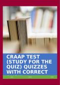 CRAAP TEST (STUDY FOR THE QUIZ) QUIZZES WITH CORRECT ANS!!