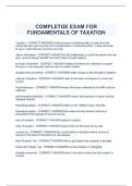 COMPLETGE EXAM FOR  FUNDAMENTALS OF TAXATION