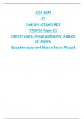 AQA 2024 AS ENGLISH LITERATURE B 7716/2A Paper 2A Literary genres: Prose and Poetry: Aspects of tragedy Question paper and Mark scheme Merged