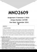 MNO2609 Assignment 5 (ANSWERS) Semester 2 2024 - DISTINCTION GUARANTEED