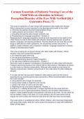 Carman Essentials of Pediatric Nursing Care of the  Child With an Alteration in Sensory  Perception/Disorder of the Eyes With Verified Q&A  Guarantee Passs..!!!!