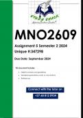 MNO2609 Assignment 5 (QUALITY ANSWERS) Semester 2 2024