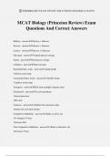 MCAT Biology (Princeton Review) Exam Questions And Correct Answers