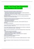 COSC 153 Final Test Questions and Answers All Correct 