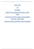 AQA 2024 AS HISTORY 7041/2E The English Revolution, 1625– 1660 Component 2E The origins of the English Civil War, 1625–1642 Question paper and Mark scheme Merged