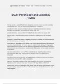 MCAT Psychology and Sociology Review