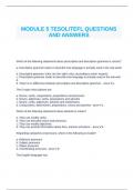 MODULE 5 TESOL/TEFL QUESTIONS AND ANSWERS