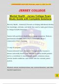 Mental Health - Jersey College Exam Study Guide with Complete Solutions