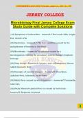 Microbiology Final Jersey College Exam Study Guide with Complete Solutions