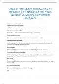 Question And Solution Paper CCNA 2 V7 Modules 1-4: Switching Concepts, Vlans, And Inter VLAN Routing (Switched) 2024/2025