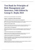 Test Bank for Principles of Risk Management and Insurance, 14th Edition by George E. Rejda 2024