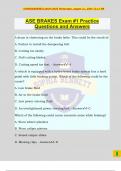 ASE BRAKES Exam #1 Practice Questions and Answers