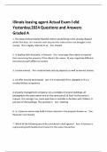 Illinois leasing agent Actual Exam I did Yesterday;2024 Questions and Answers Graded A