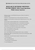 RESEARCH METHODS MIDTERM - MCPHS SPRING 2024. Exam Questions With Correct Answers