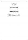 LCP4805 Assignment - Due 10 September 2024 (Detailed solution)