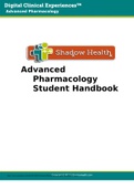 ADVANCED PHARMACOLOGY STUDENT HANDBOOK DIGITAL CLINICAL EXPERIENCES