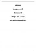 LJU4804 Assignment 2 Due 13 September 2024 (Detailed solution)