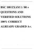 BSC 108 EXAM 1 / 80 + QUESTIONS AND VERIFIED SOLUTIONS 100% CORRECT ALREADY GRADED A+.