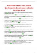 NJ BOATING EXAM Latest Update Questions with Correct Answers Graded A+ Perfect Score