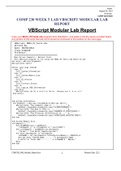 COMP 230 WEEK 5 LAB VBSCRIPT MODULAR LAB REPORT ( 2021 LATEST UPDATE ) GRADED A+