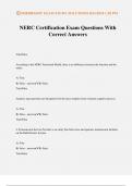 NERC Certification Exam Questions With Correct Answers