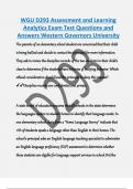 WGU D293 Assessment and Learning  Analytics Exam Test Questions and  Answers Western Governors University