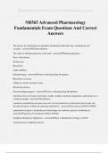 NR565 Advanced Pharmacology Fundamentals Exam Questions And Correct Answers