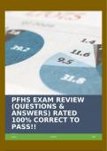 PFHS EXAM REVIEW (QUESTIONS & ANSWERS) RATED 100% CORRECT TO PASS!!