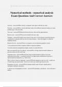 Numerical methods - numerical analysis Exam Questions And Correct Answers